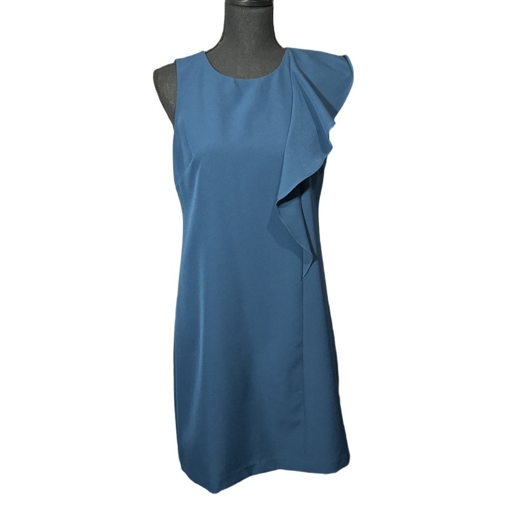 Vince Camuto Sleeveless High Neck Cascade Ruffle Sheath Mini Dress Size 4